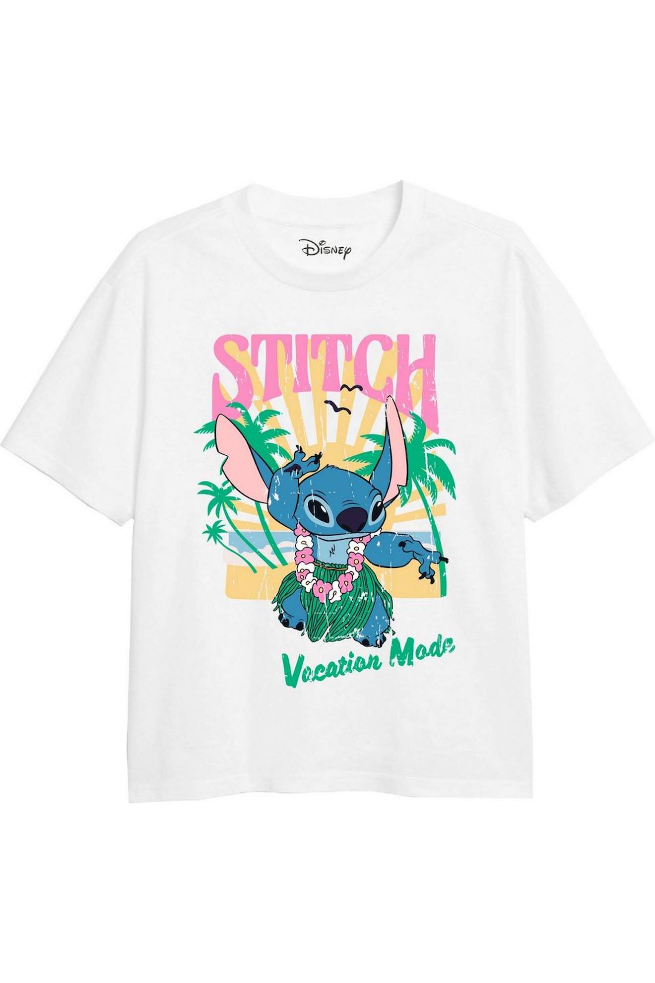 T-shirt Coton Vacation Mode Blanc