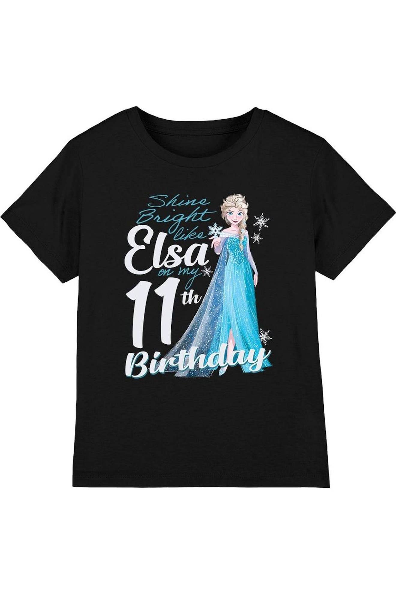 T-shirt Elsa Coton La Reine Des Neiges Bright Like Elsa Noir