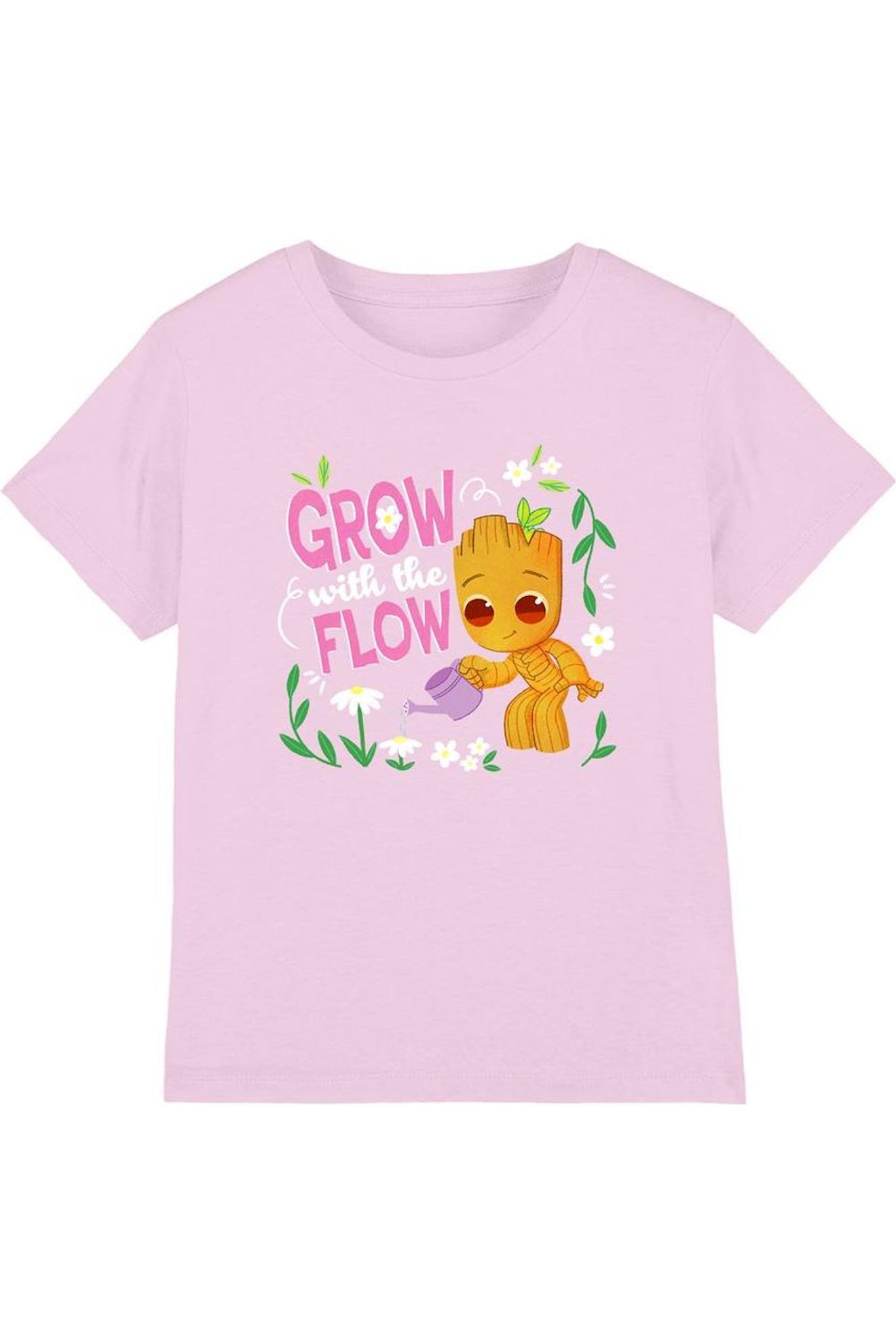 T-shirt Coton Grow With The Flow Rose Clair