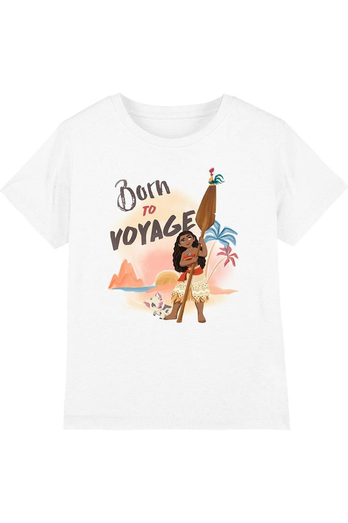 T-shirt Coton Vaiana Born To Voyage Blanc