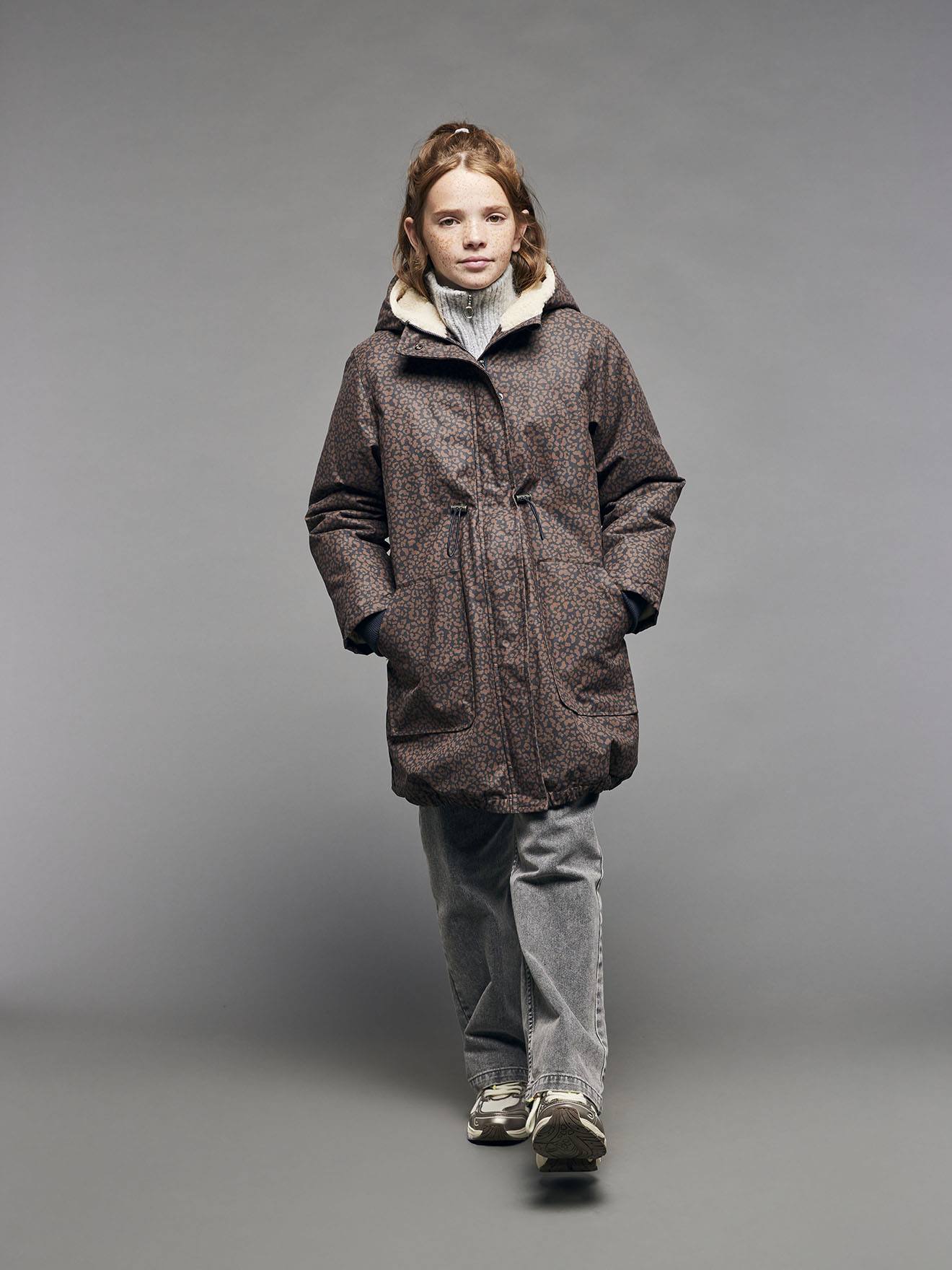 Trench-coat Enfant Fille Imprimé - Manteau Mi-saison Avec Capuche | Amur Leopard