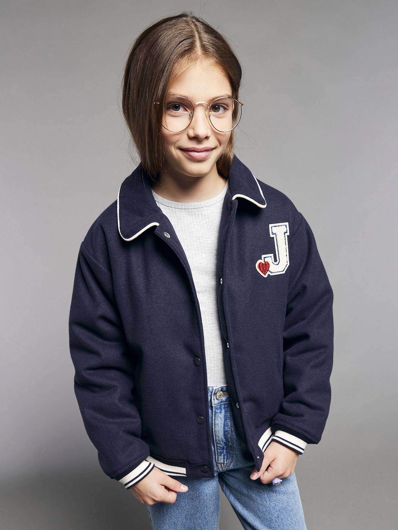 Veste fille style teddy marine Jonen