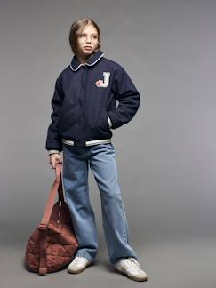 Ensemble Fille 3 à 15 Ans - Veste Bomber Vintage + Jupe Chic - Tenue Casual Printemps - Style Sport Et Casual