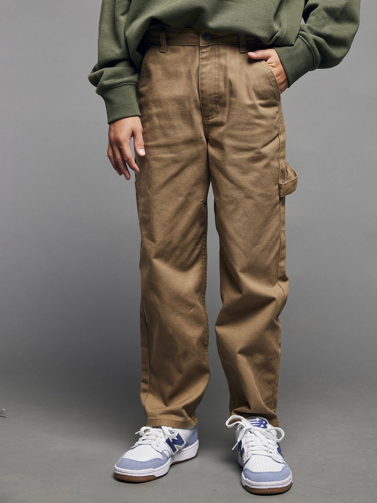 Pantalon loose en toile cappuccino