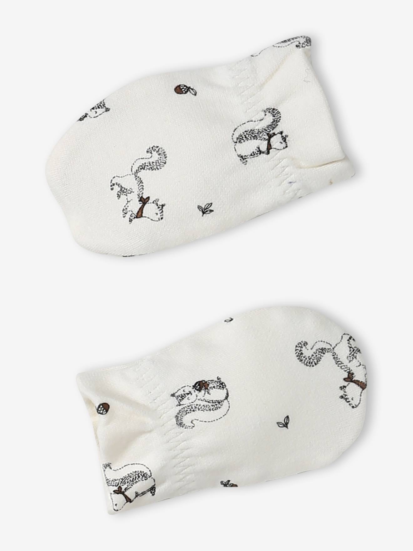 Ensemble bonnet, moufles, foulard et chaussons bébé beige (Vertbaudet) - Image 2