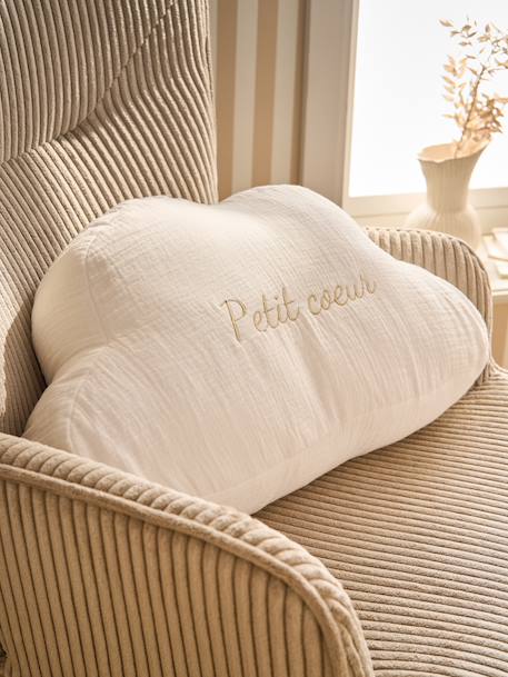 Vertbaudet - Coussin nuage en gaze de coton personnalisable écru