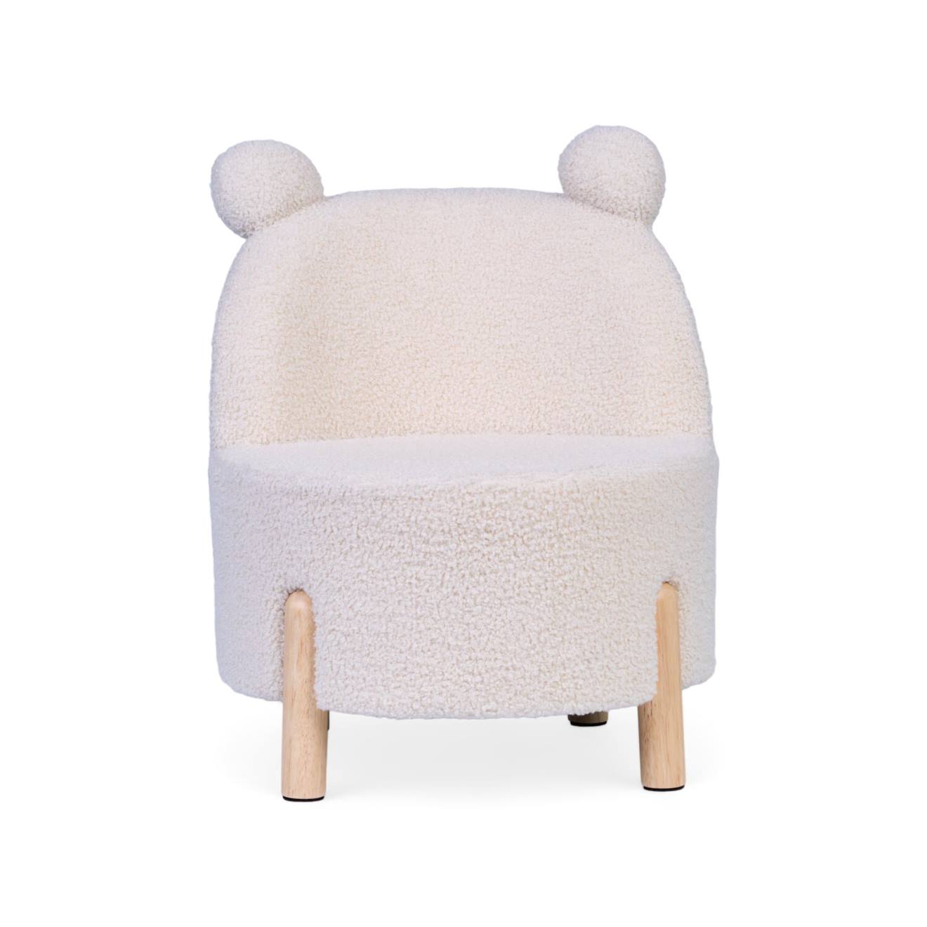 Chaise Pour Enfants Tissu Teddy Blanc