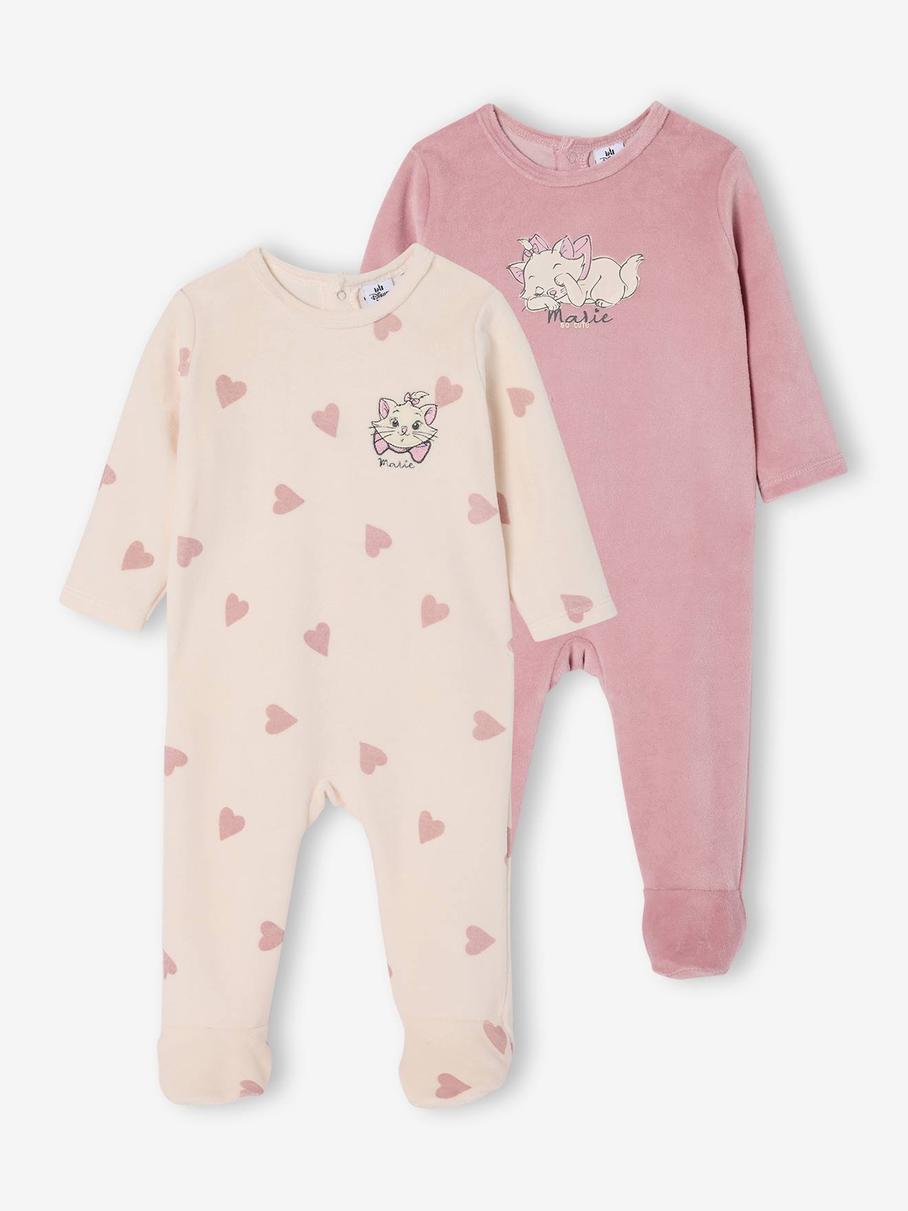 Lot 2 dors bien velours Marie - lilas poudré