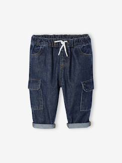 Pantalon battle bébé en denim  - vertbaudet enfant