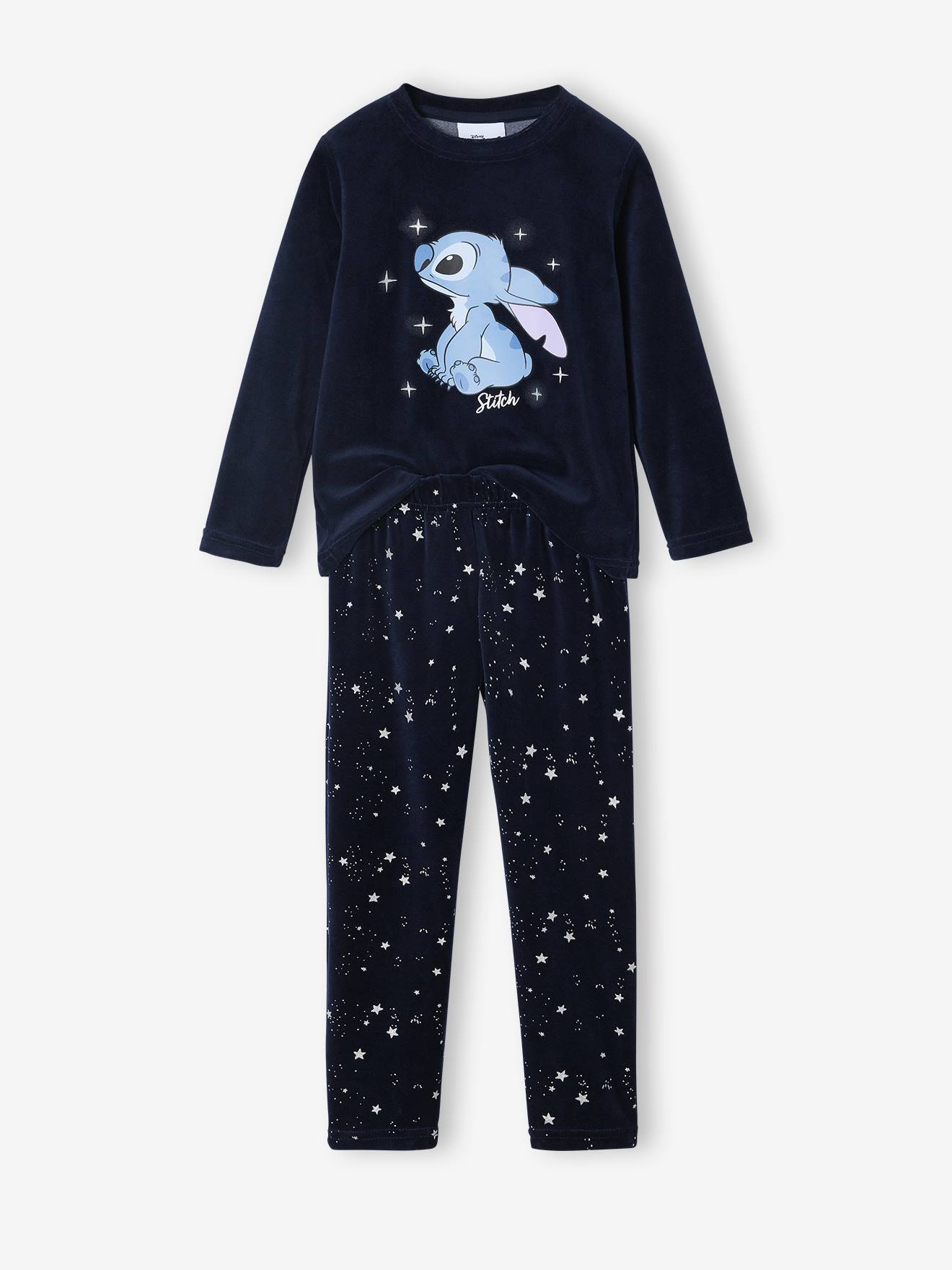 Pyjama Long 2 Pièces Lilo Et Stitch Pour Femme - Haut Velours Et Pantalon Coton - Imprimé Stitch Et étoiles - 7