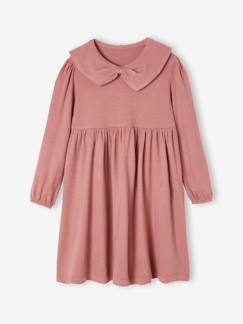 -Robe col fantaisie en maille tricot fille
