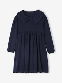 -Robe col fantaisie en maille tricot fille