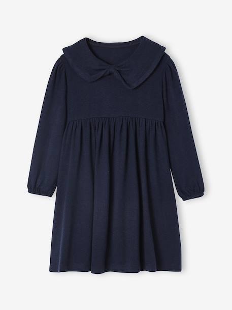 Fille-Robe-Robe col fantaisie en maille tricot fille