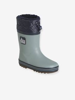Chaussures-Chaussures garçon 23-38-Bottes de pluie fourrées en caoutchouc enfant