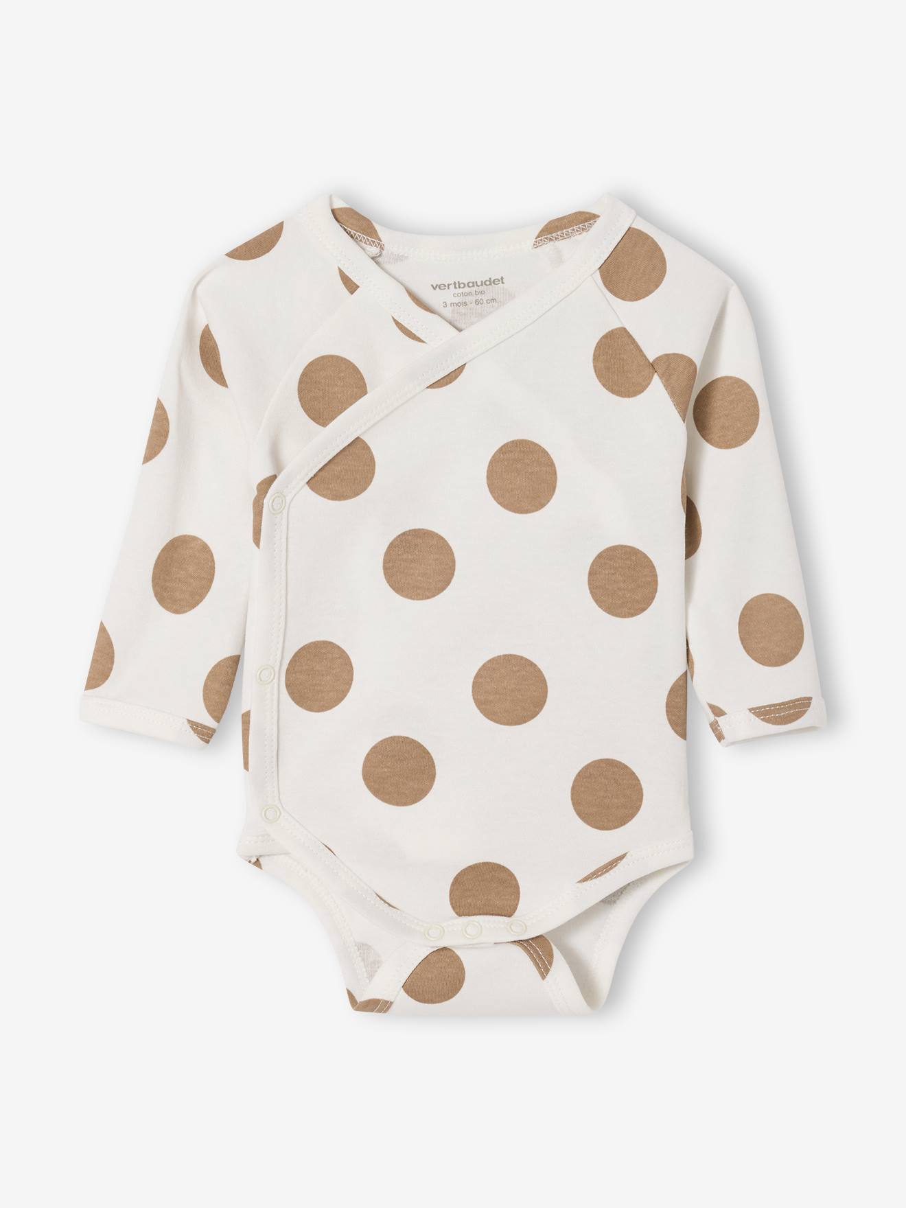 Lot de 5 bodies naissance avec ouverture américaine noisette (Vertbaudet) - Image 1