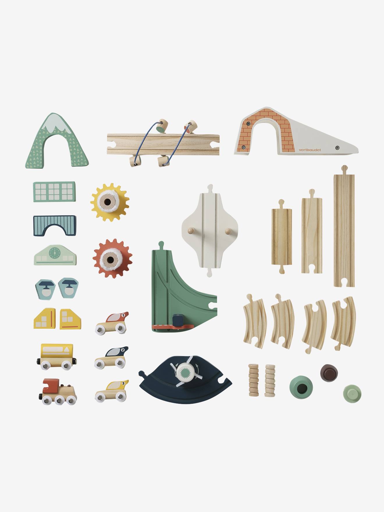 Circuit de train multi-activités en bois FSC® bois (Vertbaudet) - Image 1