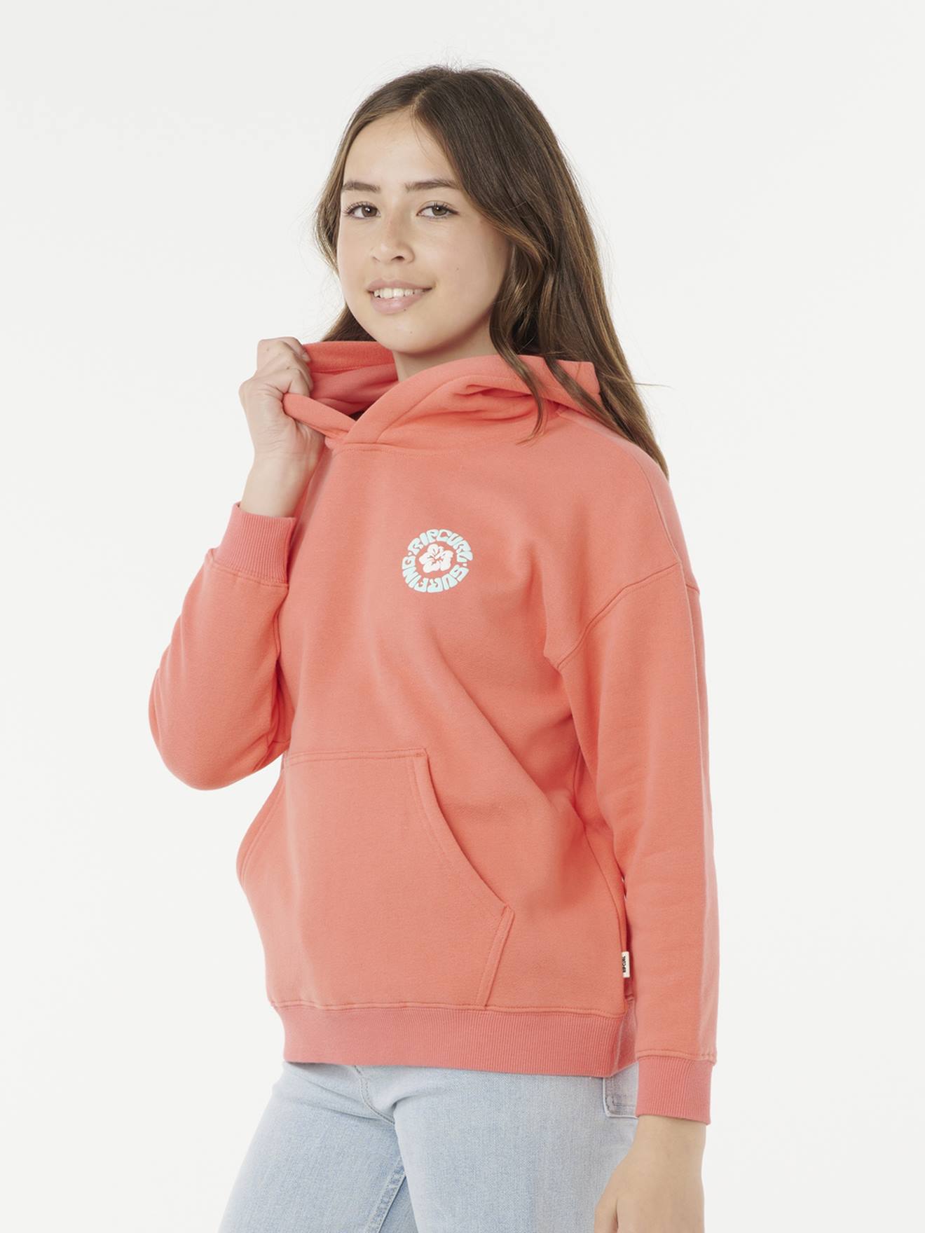 Superdry Sweat-shirt à capuche fluo Vl Graphic pour femme, Rouge corail pastel, 36