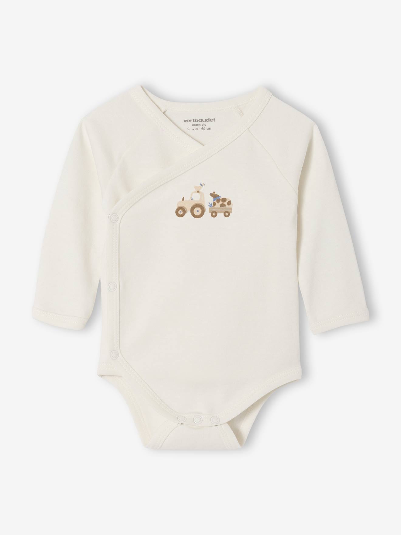 Lot de 5 bodies naissance avec ouverture américaine noisette (Vertbaudet) - Image 2
