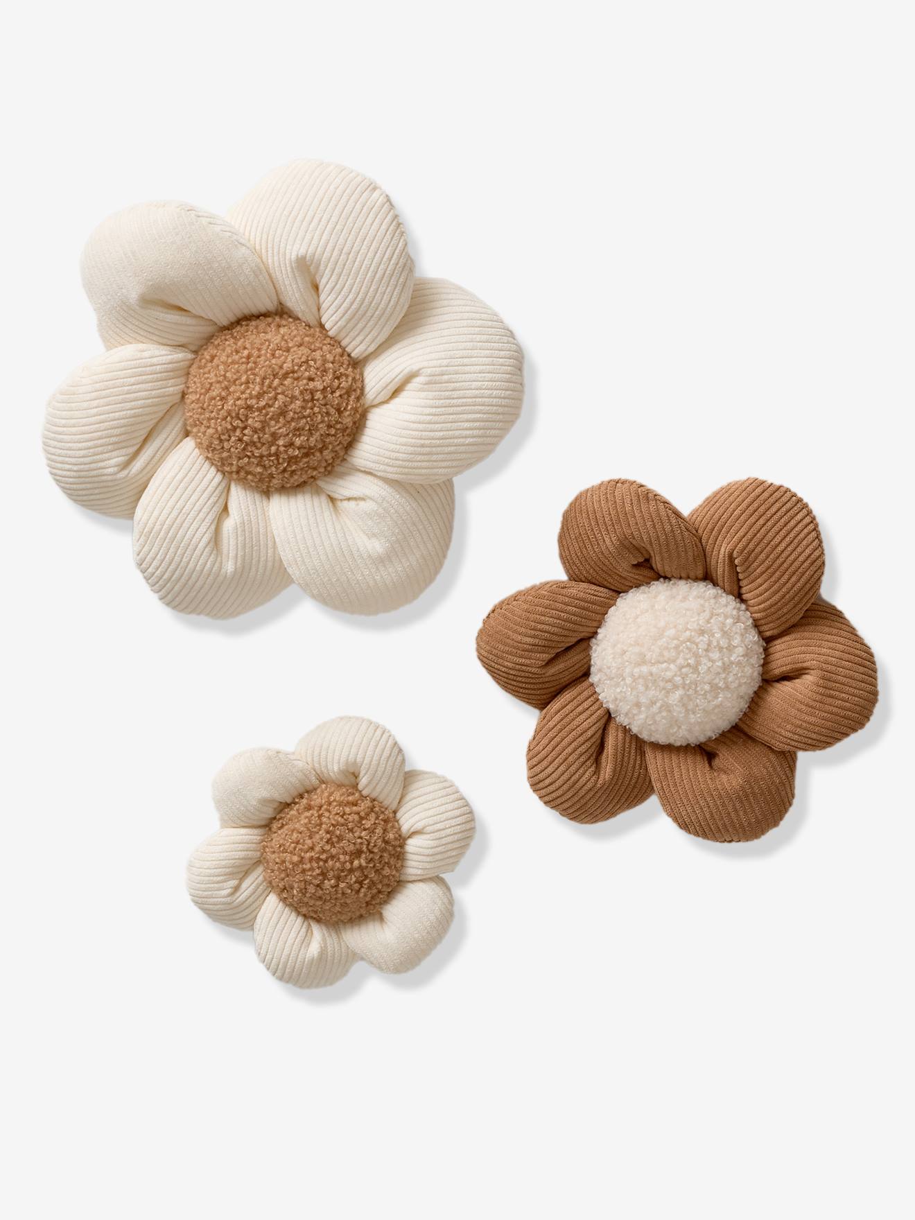 Lot de 3 fleurs en velours beige (Vertbaudet) - Image 2