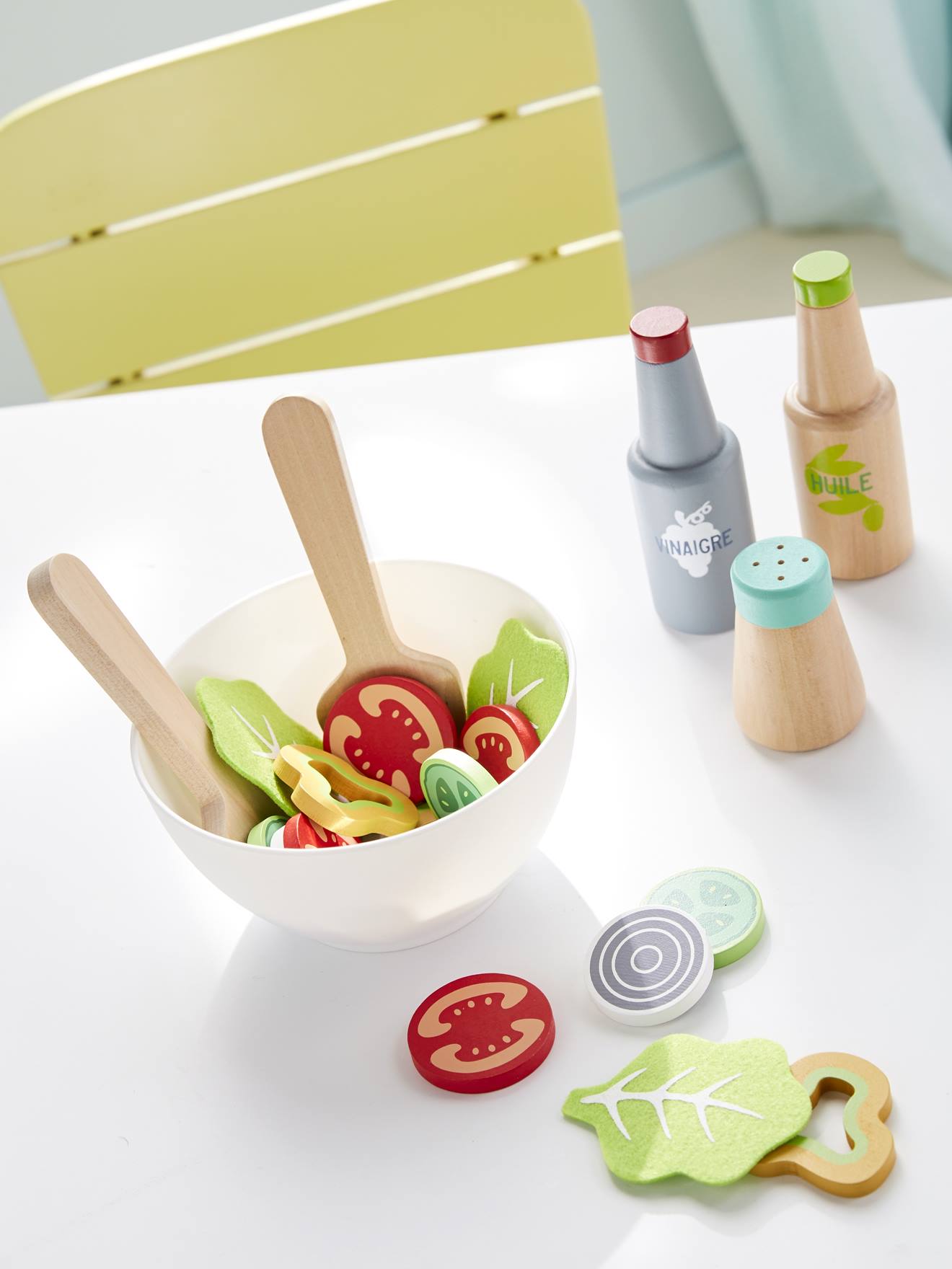 Vertbaudet - Set de salade en bois FSC® lot vert aqua
