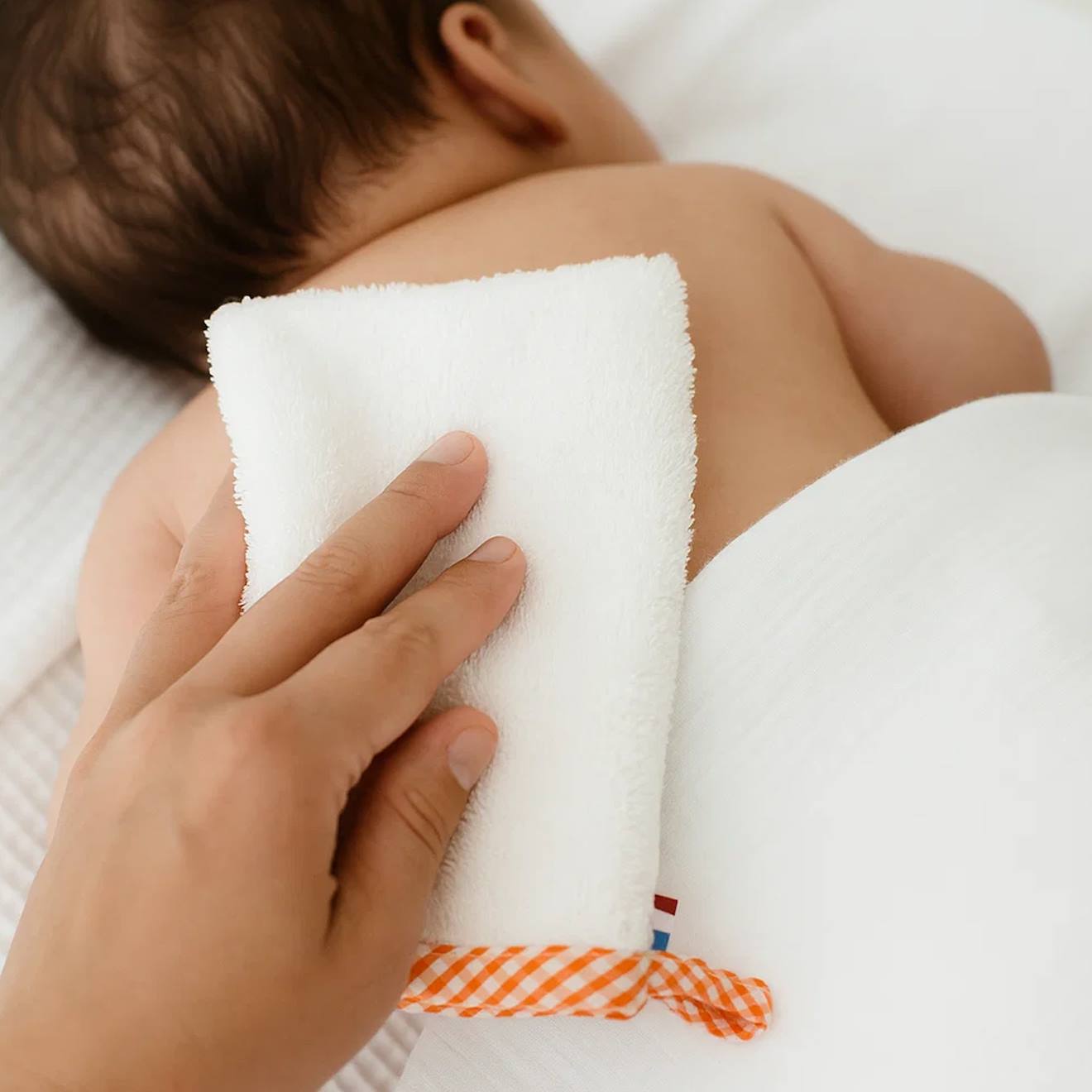Gant De Toilette En Coton Bio Blanc (Papate) - Image 1