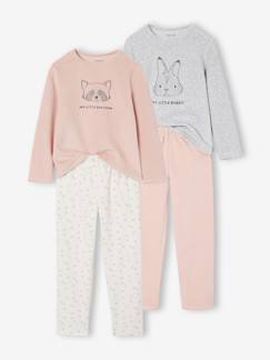 -Lot de 2 pyjamas fille velours animaux 