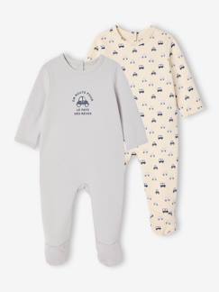 Lot de 2 pyjamas bébé garçon en molleton "voitures"  - vertbaudet enfant