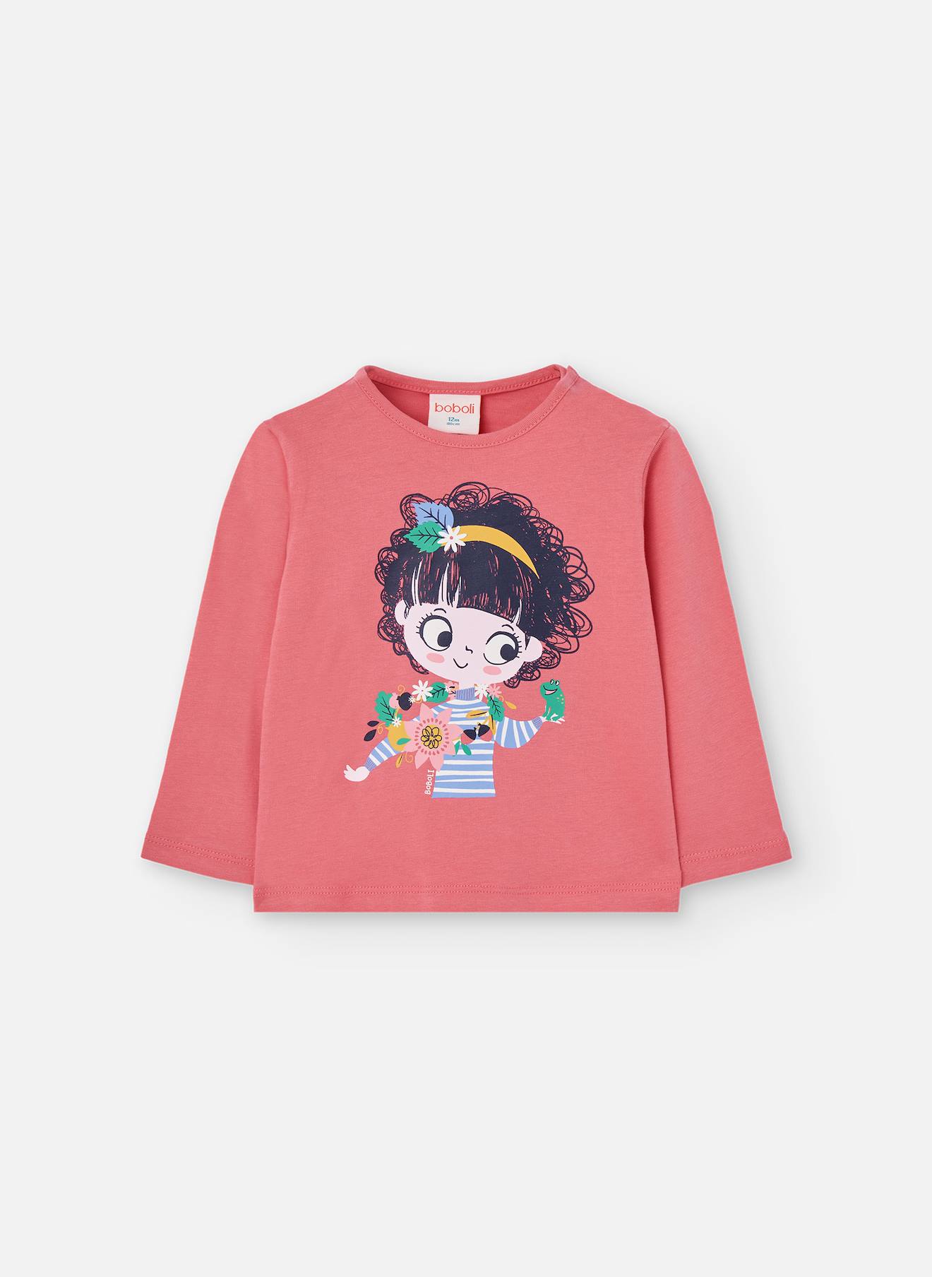 T-shirt Fille Coton Imprimé Rose