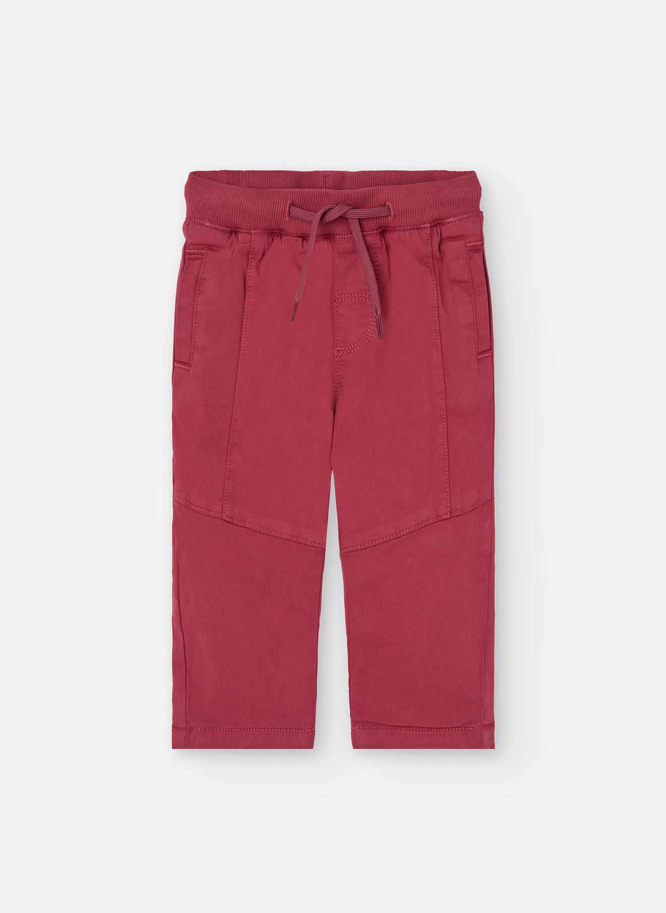 Pantalon Garçon Coton Élastique Grenat