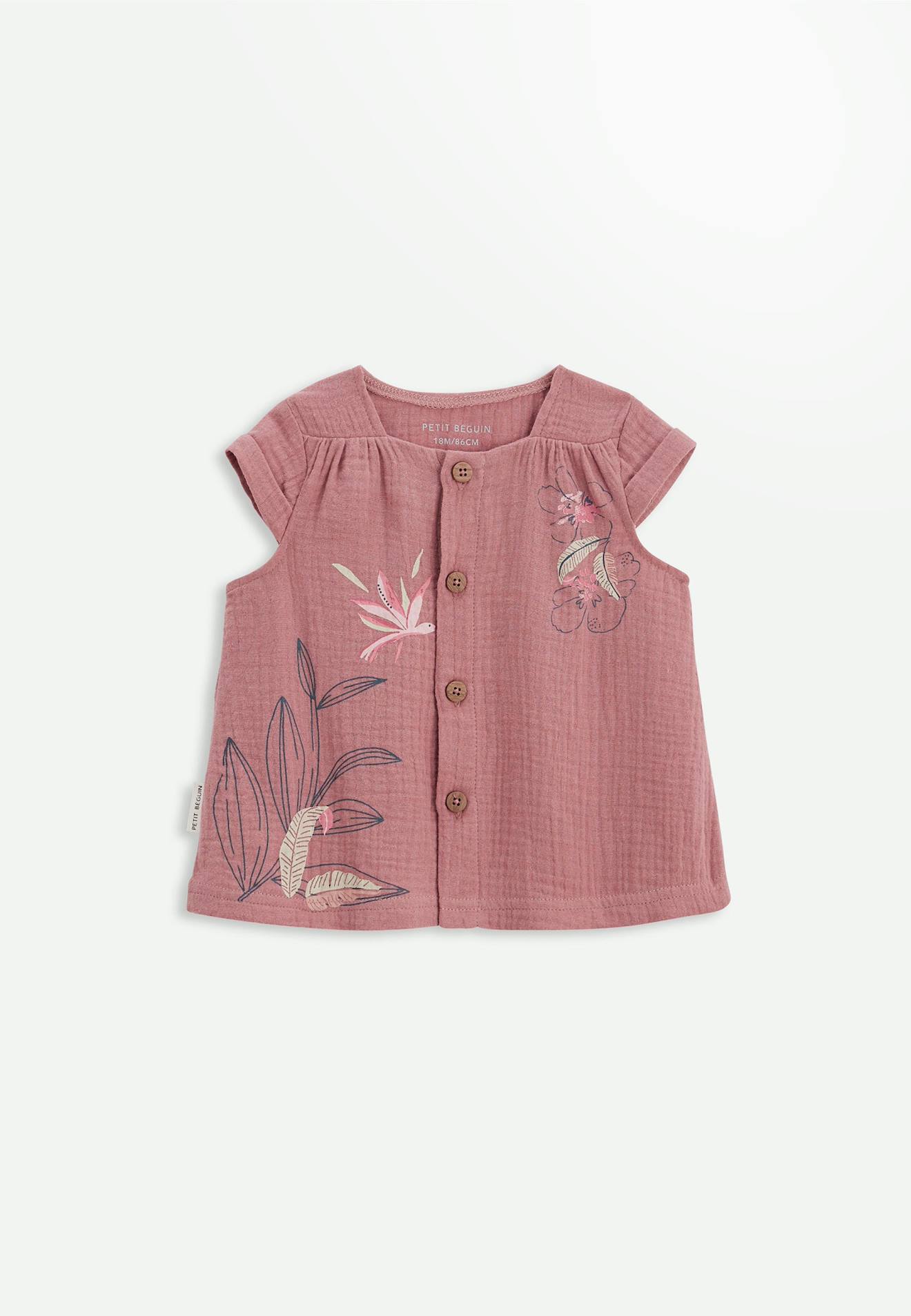 Chemisier Bébé En Gaze De Coton Olbia Rose