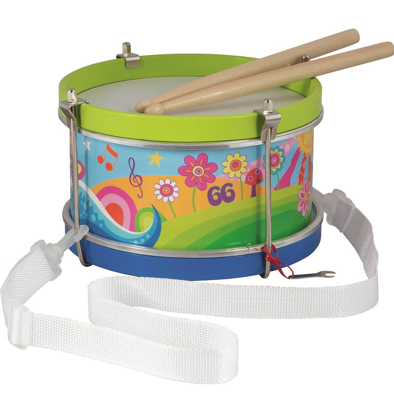 Tambour Flower Power Bleu