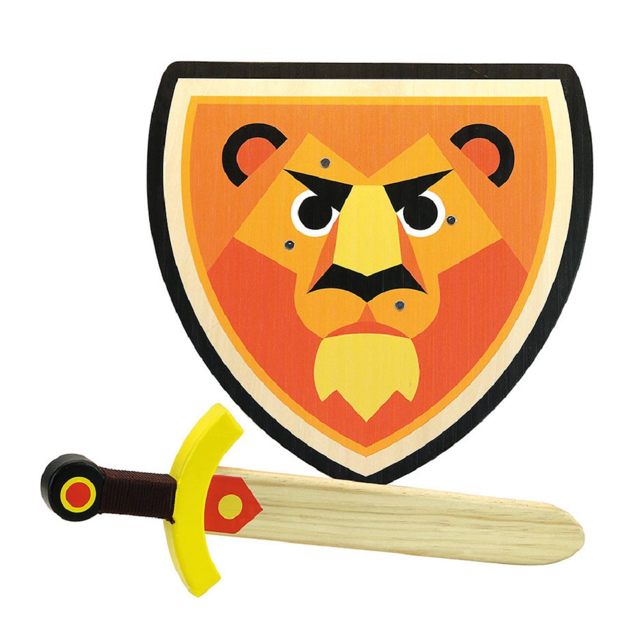 Set Bouclier Et Épée Lion Orange