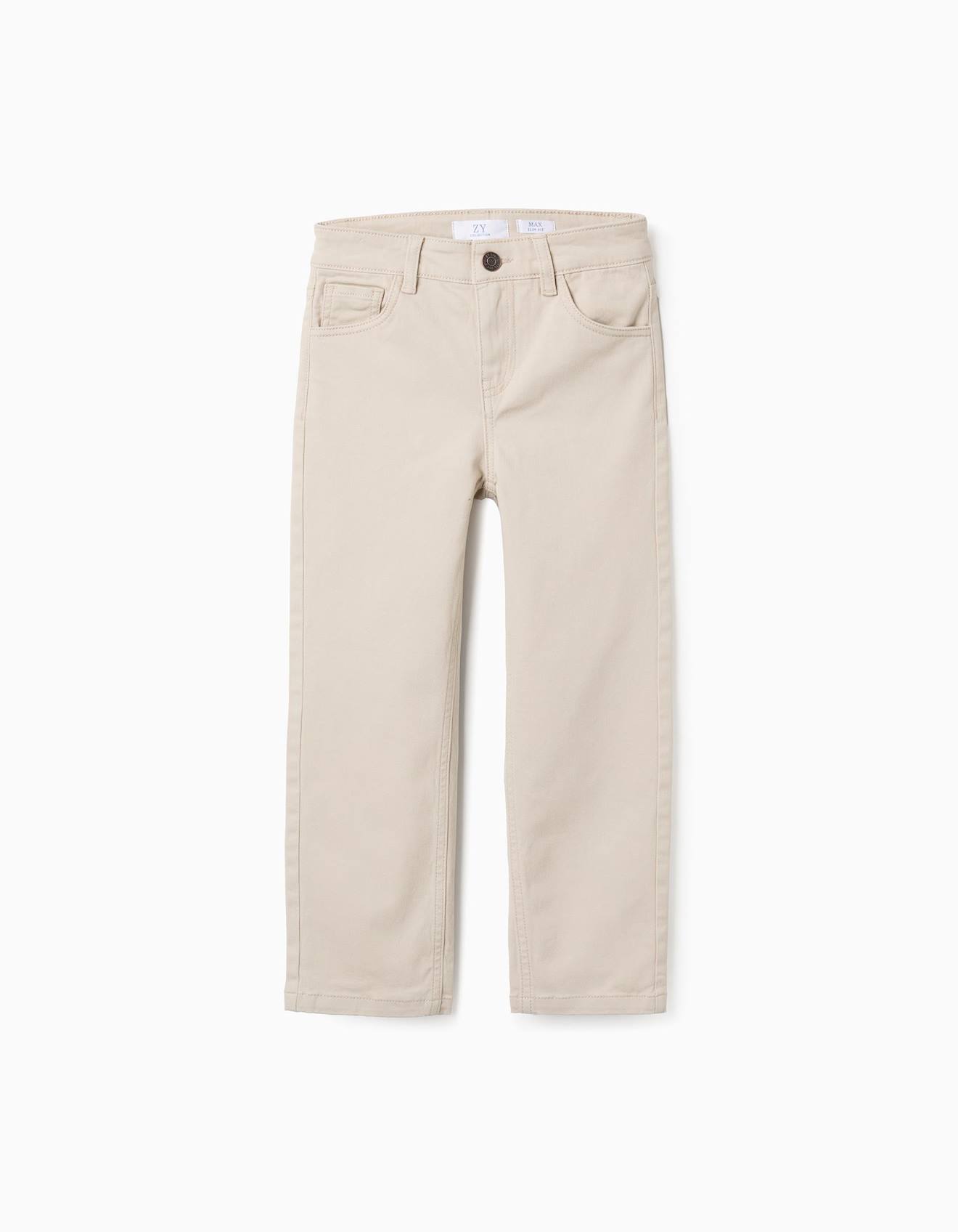 Pantalon En Sergé Beige Clair