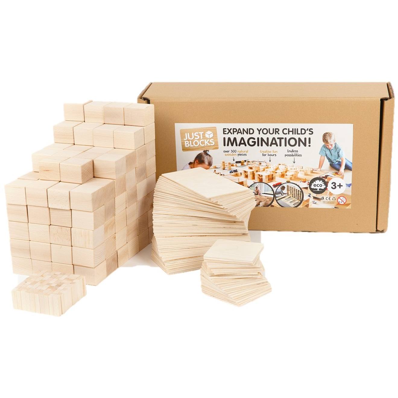 Big Pack Just Blocks - 338 Pcs Beige