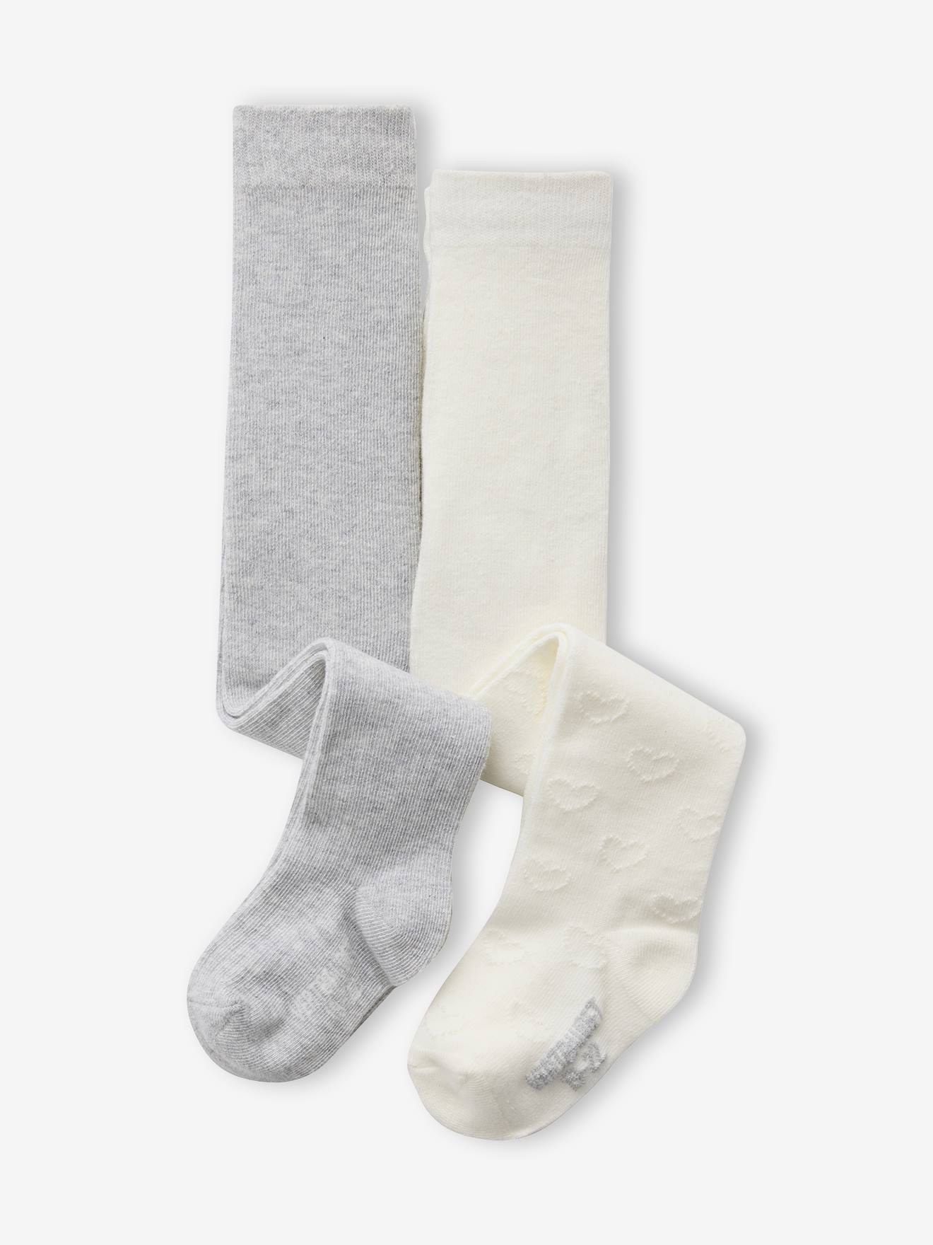 Lot 2 Collants Bébé Fille Maille Ajourée assortis