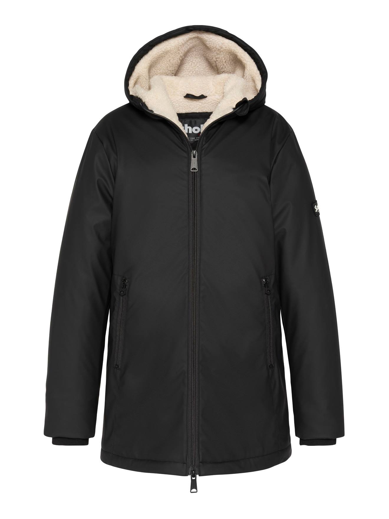 Parka À Capuche Doublée Sherpa Noir