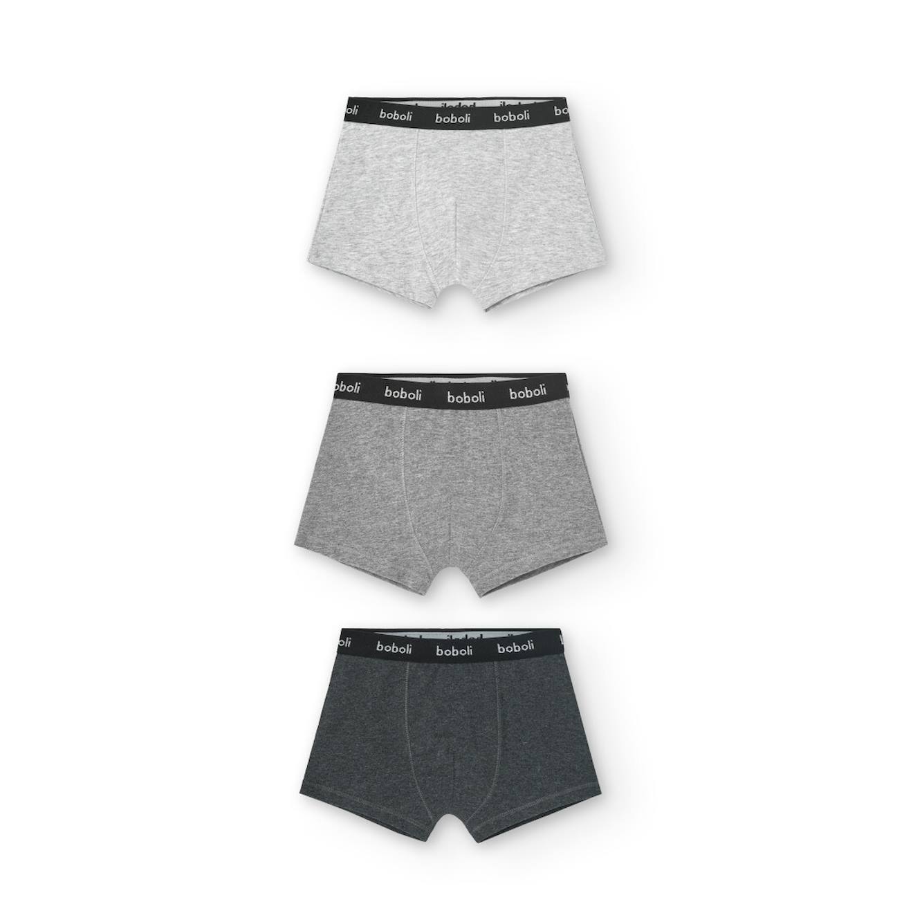 Lot De 3 Boxers En Coton Gris