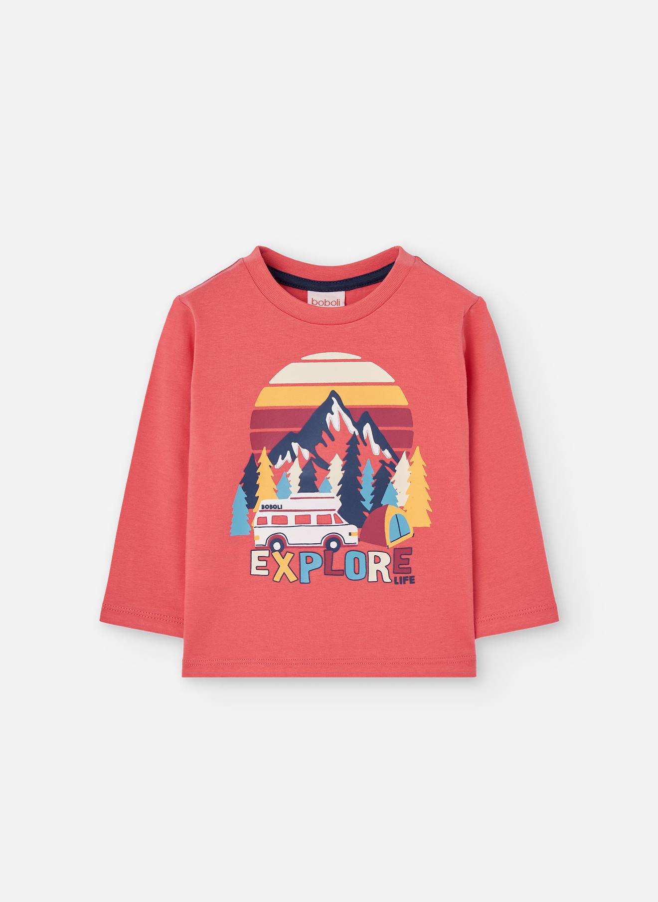 T-shirt Garçon Point Montagne Rose