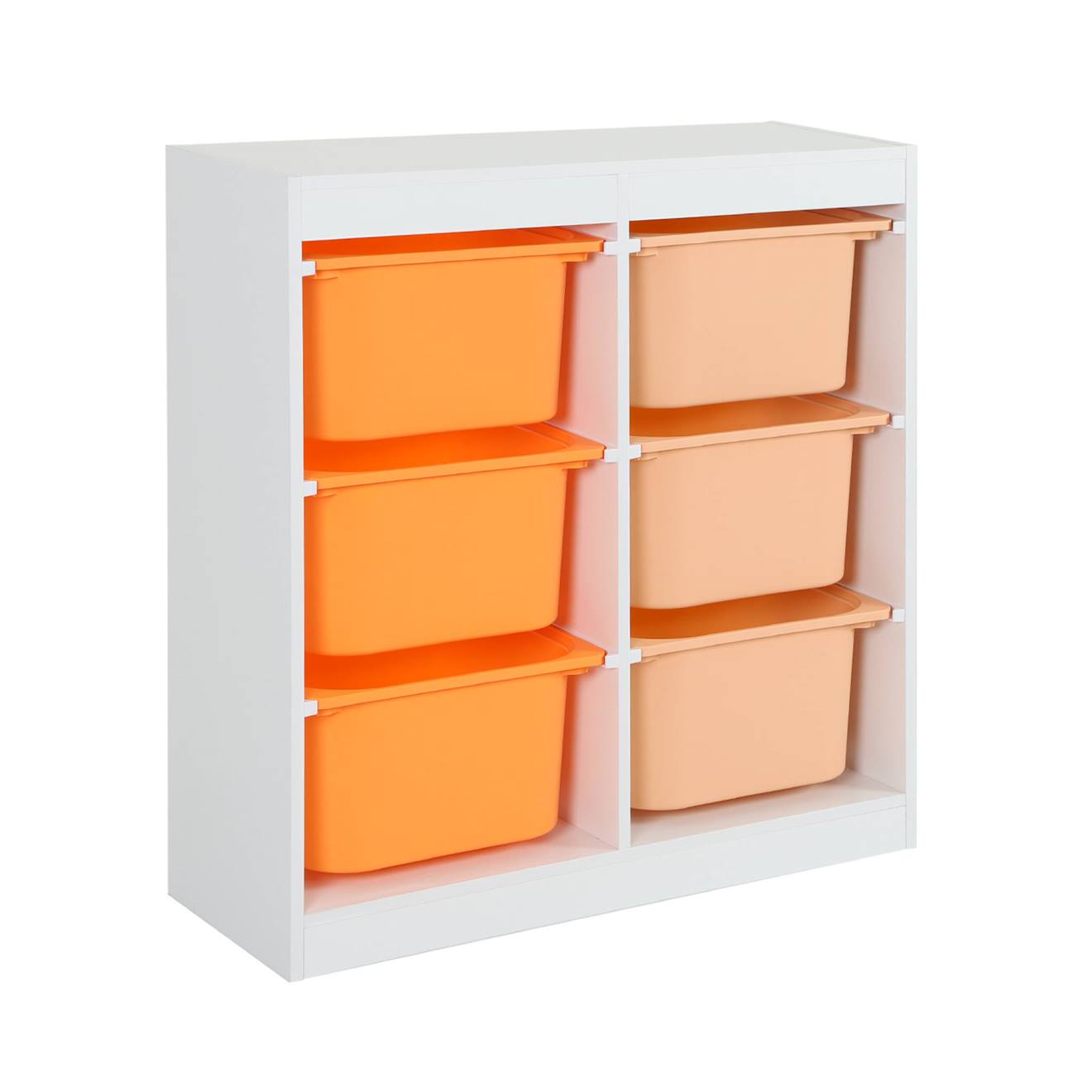 Meuble De Rangement Enfant 6 Bacs De Rangement Colorés Sora Orange