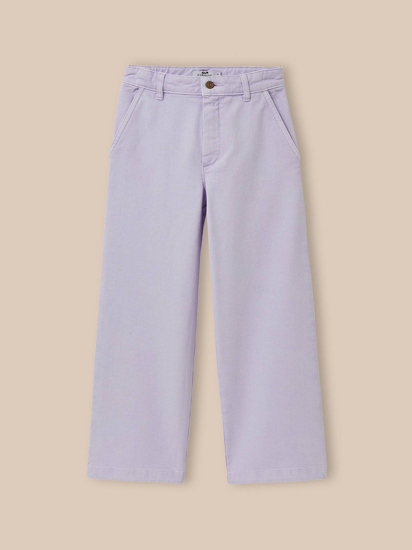 Pantalon Large En Twill Lilas