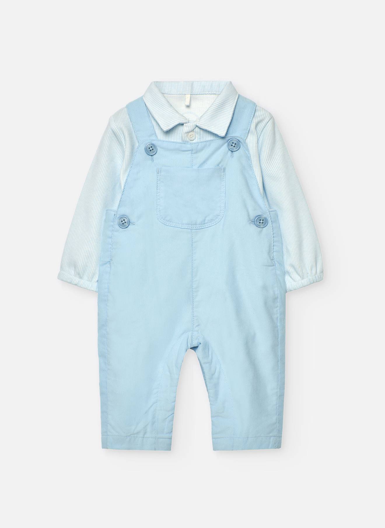 Ensemble Bébé Tricot À Carreaux Bleu
