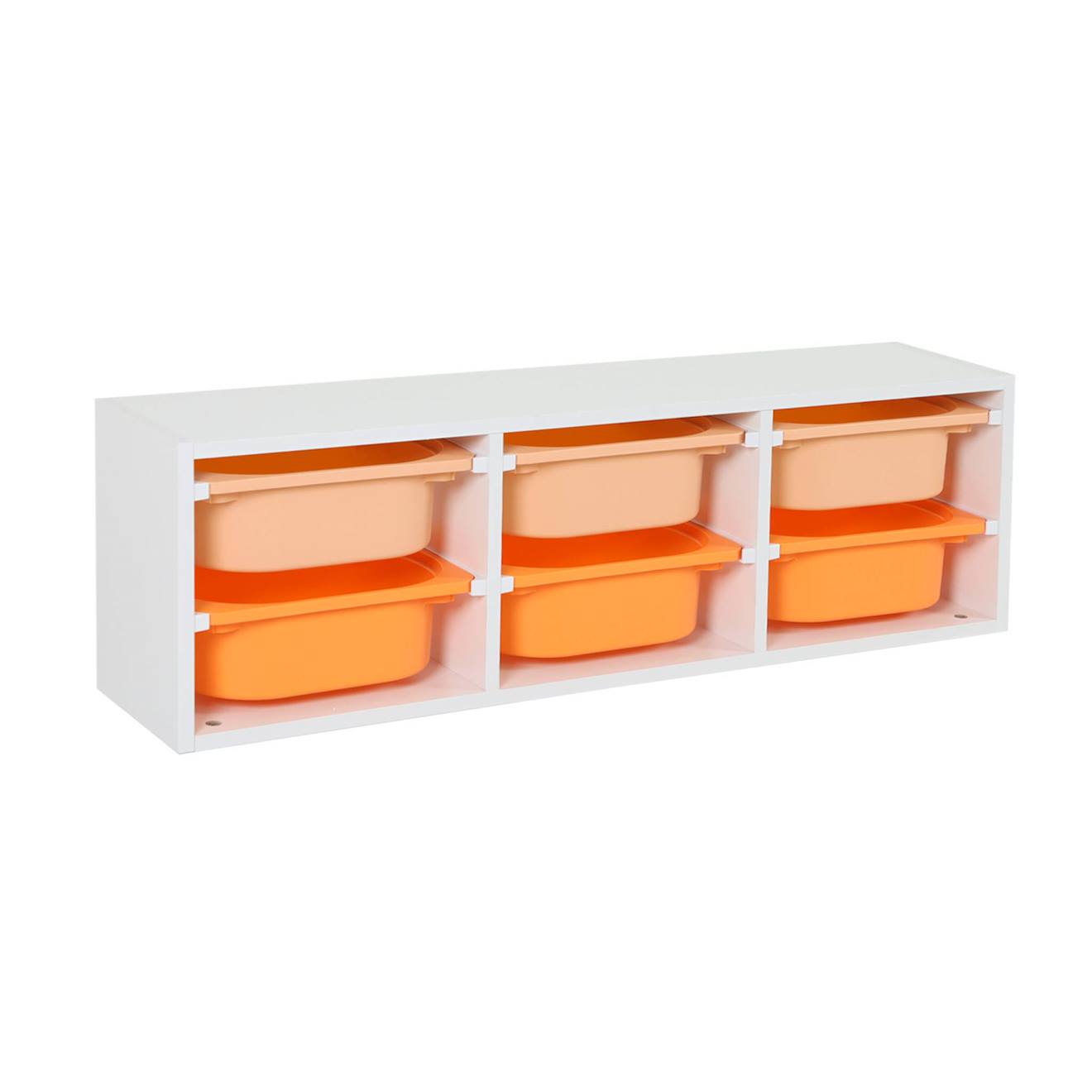 Meuble De Rangement Pour Enfant 6 Bacs De Rangement Colorés Sora Orange