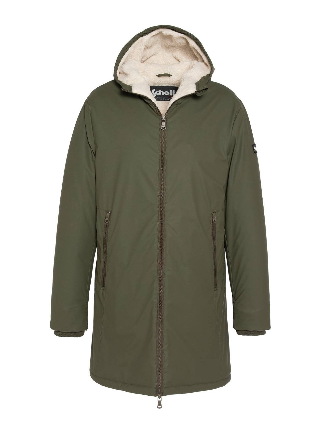 Parka À Capuche Doublée Sherpa Kaki