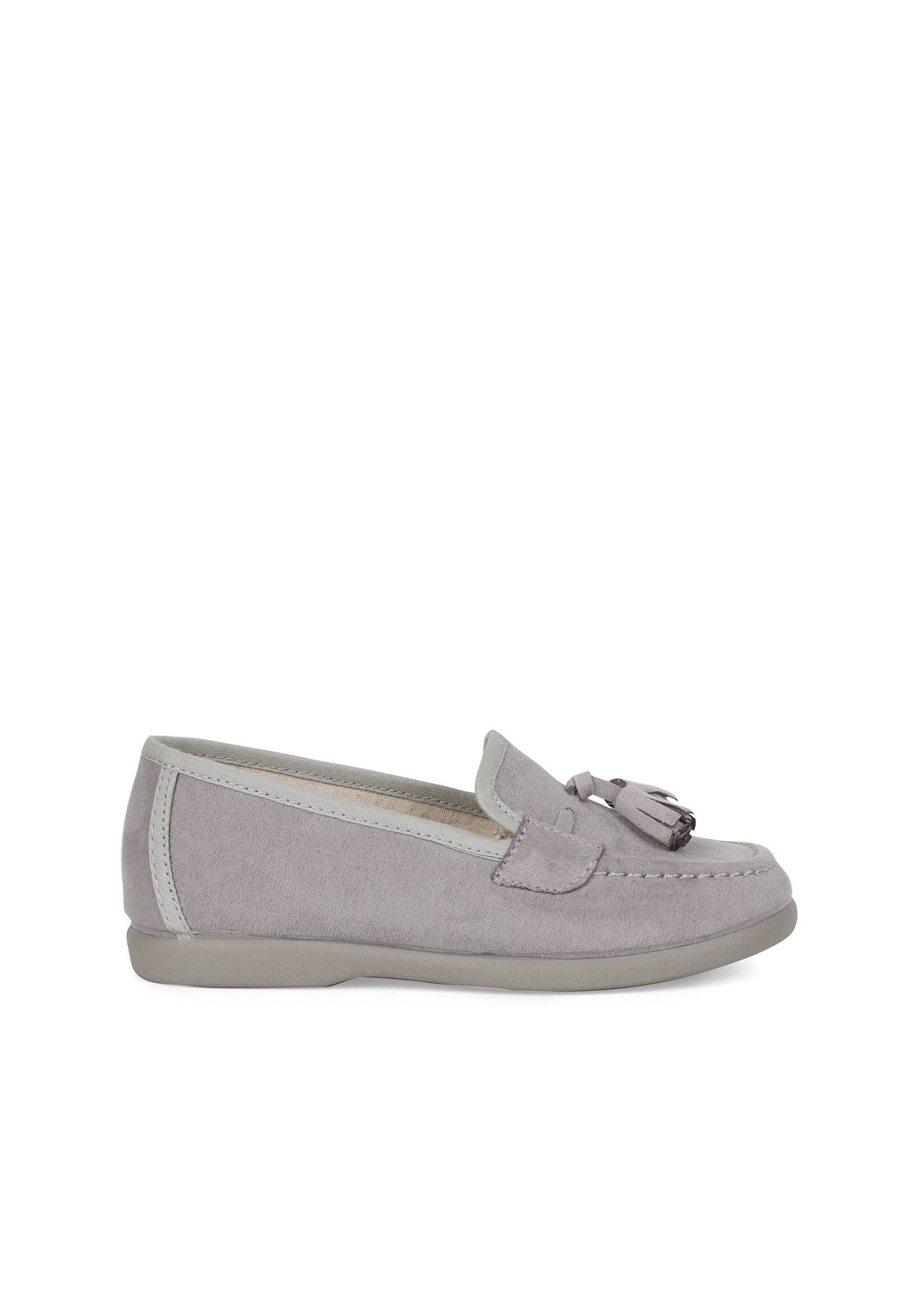 Mocassins Pompons Serratex Gris Perle