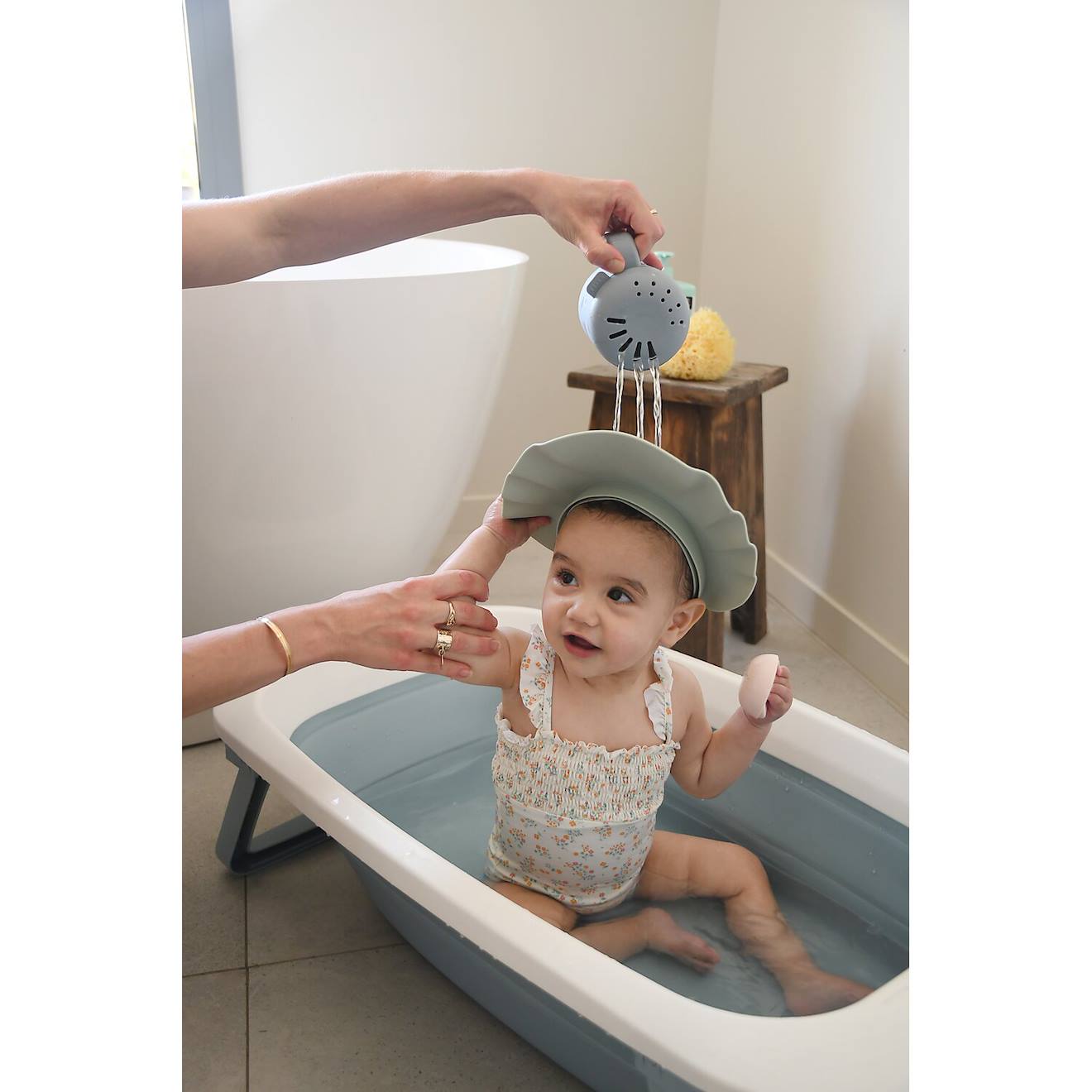 Rince Tête 2 En 1 En Silicone Gris