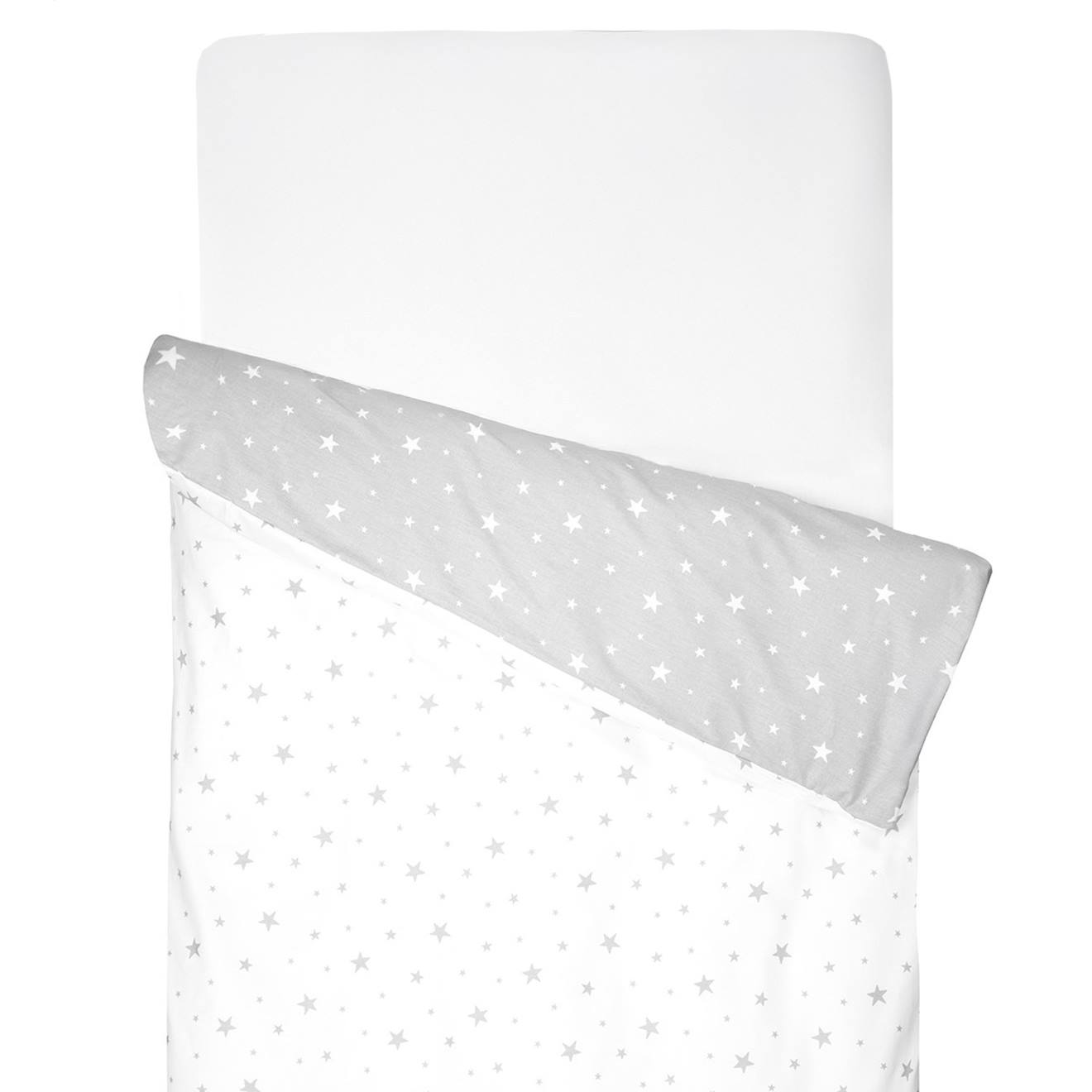 Housse De Couette Bébé Réversible En Coton Stella Stella, Imprimé Étoiles Blanc,
