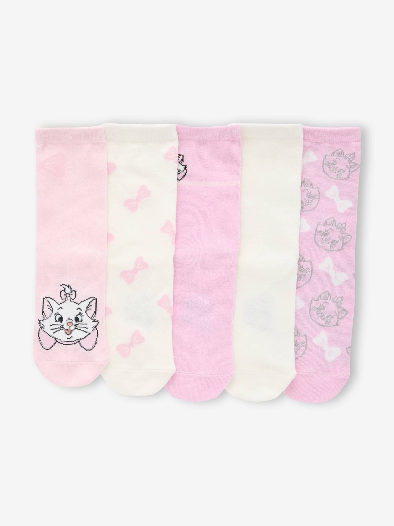 Lot de 5 paires de chaussettes fille Disney Animals Marie les Aristochats assorties