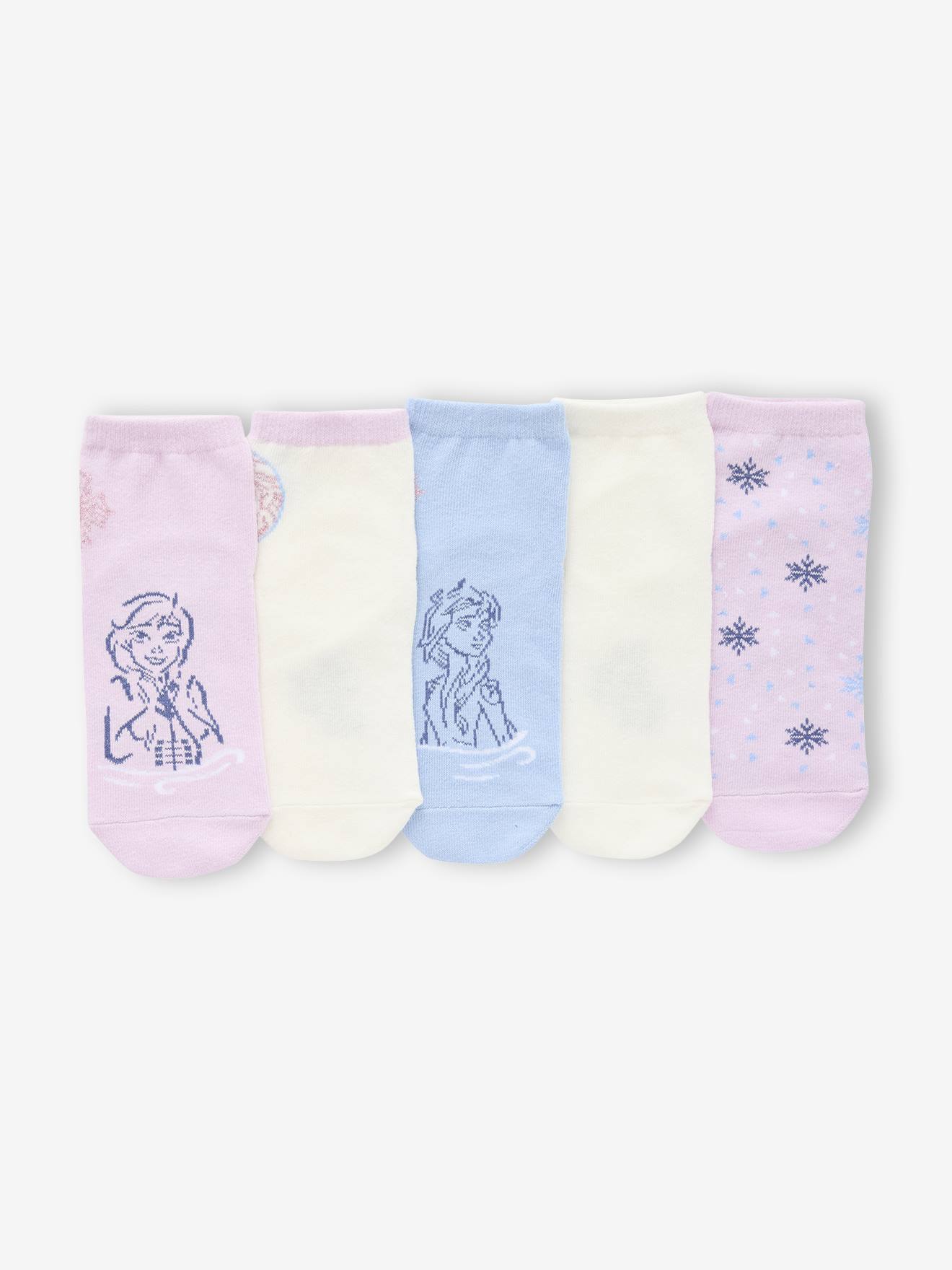 Lot de 5 paires de mi-chaussettes Disney Reine des Neiges assorties