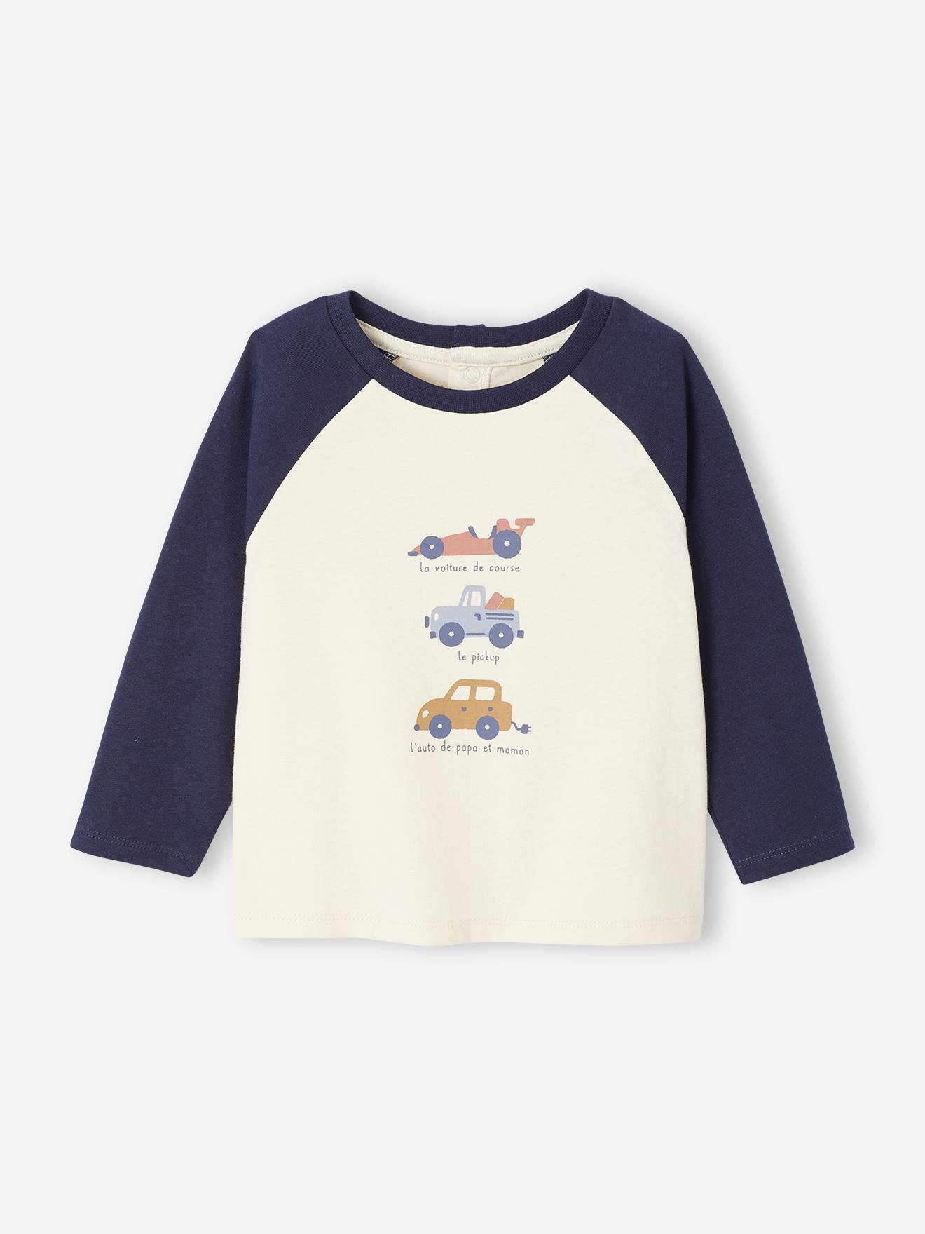 T-shirt bébé manches longues avec imprimé placé devant marine