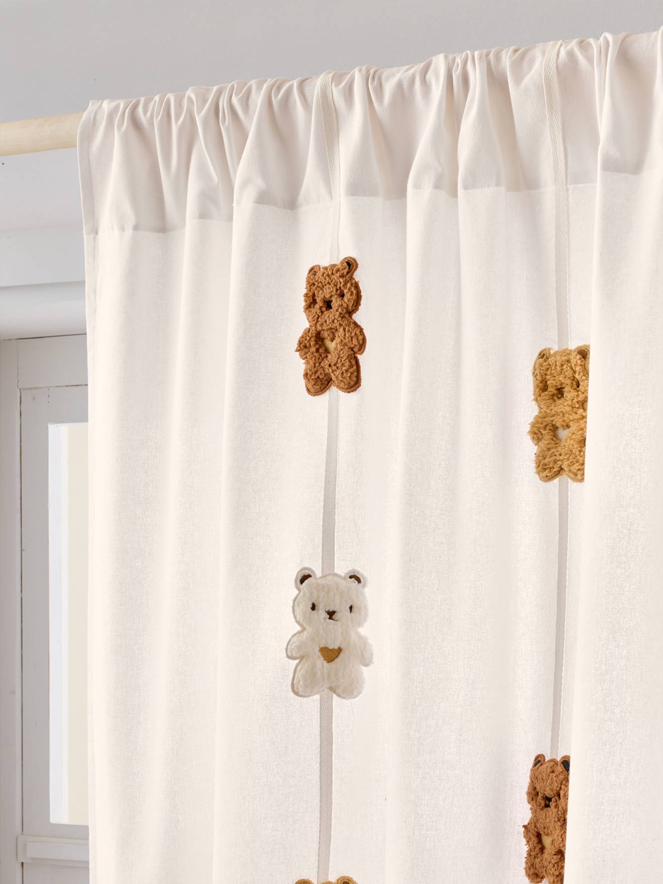 Rideau tamisant guirlande OURSON beige (Vertbaudet) - Image 1